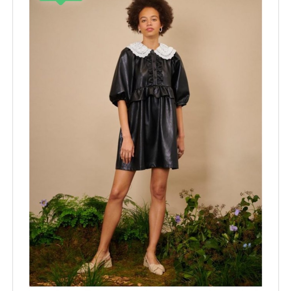 Sister Jane wood sage mini dress faux leather size small never worn